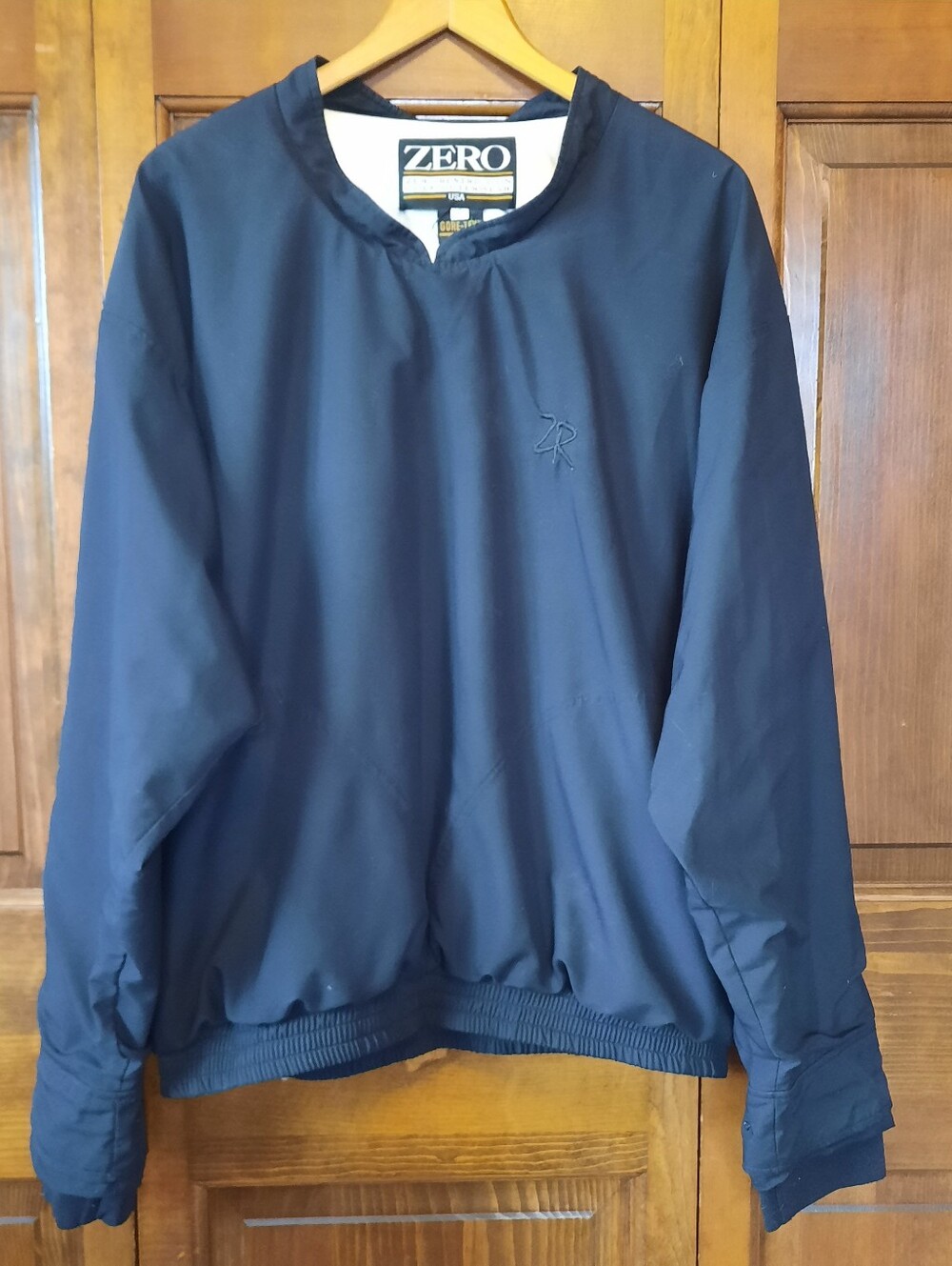 Vintage Zero Restriction Golf Outerwear Black Pullover Gore-tex Lined Size XL